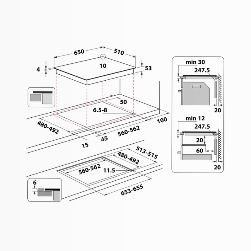 Piano Cottura Induzione Hotpoint Ariston ACOH 654 MF/NE A