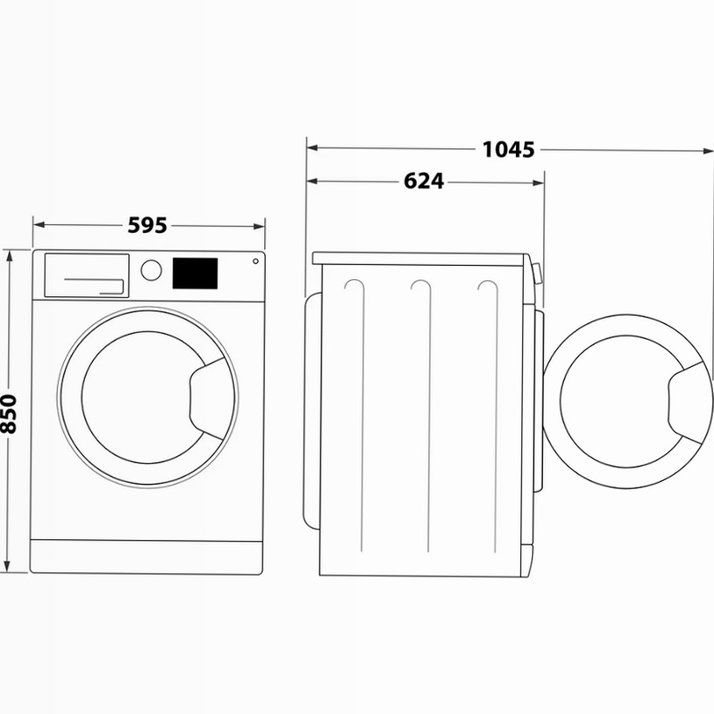Lavatrice nera Hotpoint Ariston NBT 116 BLACK IT Nero Libera