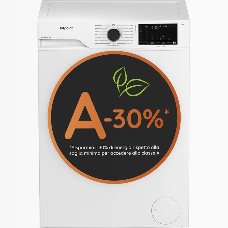 Lavatrice a libera installazione Hotpoint Ariston 9kg Nero