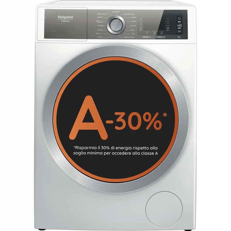 Lavatrice a libera installazione a carica frontale Hotpoint Ariston: 9,0 kg, - H7 99 GPOWER IT