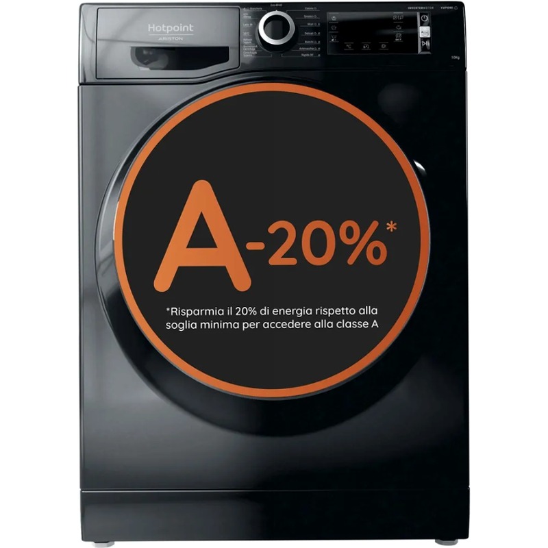 Lavatrice a libera installazione a carica frontale Hotpoint Ariston: 10,0 kg, - NBT 108 BLACK IT