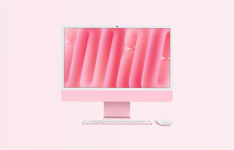 iMac, 24-pollici, M4 Chip, CPU 10‑core, GPU 10-core, Rosa, Vetro standard, Adattatore VESA, 16GB di memoria, 512GB di archiviazione