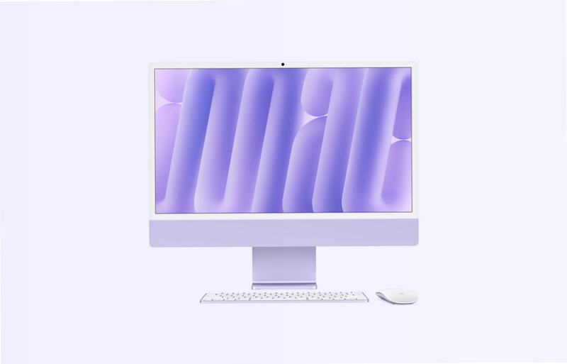 iMac 24 Pollici Viola: Chip M4 e Archiviazione Ample 256GB