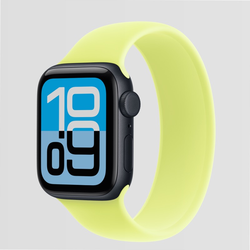 Apple Watch SE 3 - Cassa Alluminio Mezzanotte Giallo Neon watchOS