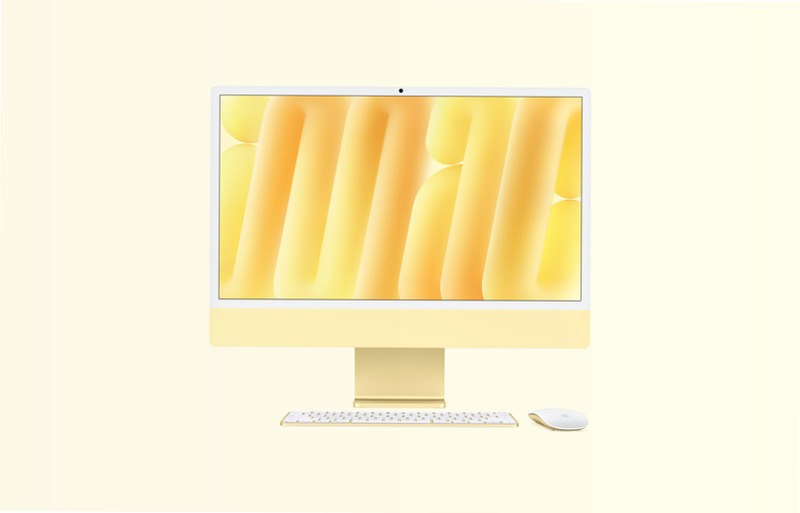 iMac, 24-pollici, M4 Chip, CPU 10‑core, GPU 10-core, Giallo, Vetro nanotexture, Adattatore VESA, 24GB di memoria, 2TB di archiviazione