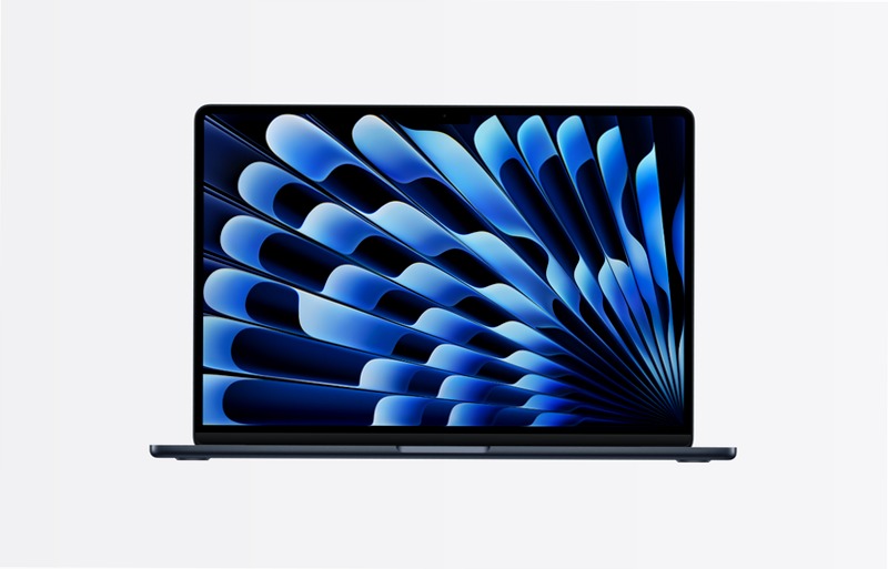 MacBook Air, 15 pollici, chip M5, CPU 10‑core, GPU 10-core, Mezzanotte, 16GB di memoria, 4TB di archiviazione