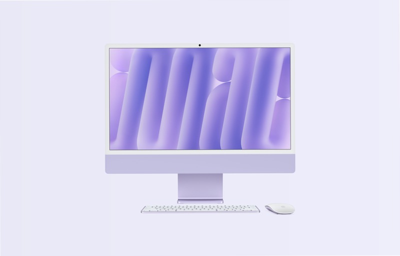 iMac, 24-pollici, M4 Chip, CPU 10‑core, GPU 10-core, Viola, Vetro standard, Sostegno, 16GB di memoria, 256GB di archiviazione