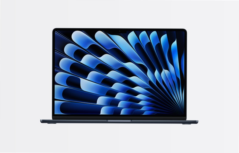 MacBook Air, 15 pollici, chip M5, CPU 10‑core, GPU 10-core, Mezzanotte, 24GB di memoria, 4TB di archiviazione