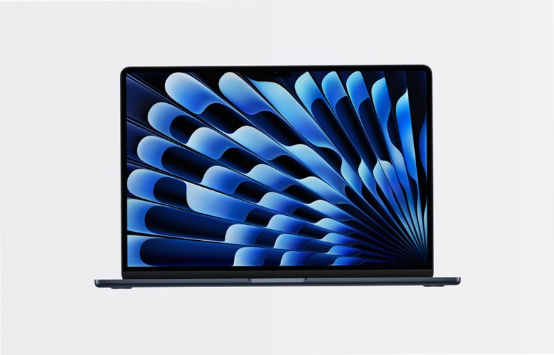 MacBook Air, 15 pollici, chip M5, CPU 10‑core, GPU 10-core, Mezzanotte, 16GB di memoria, 512GB di archiviazione