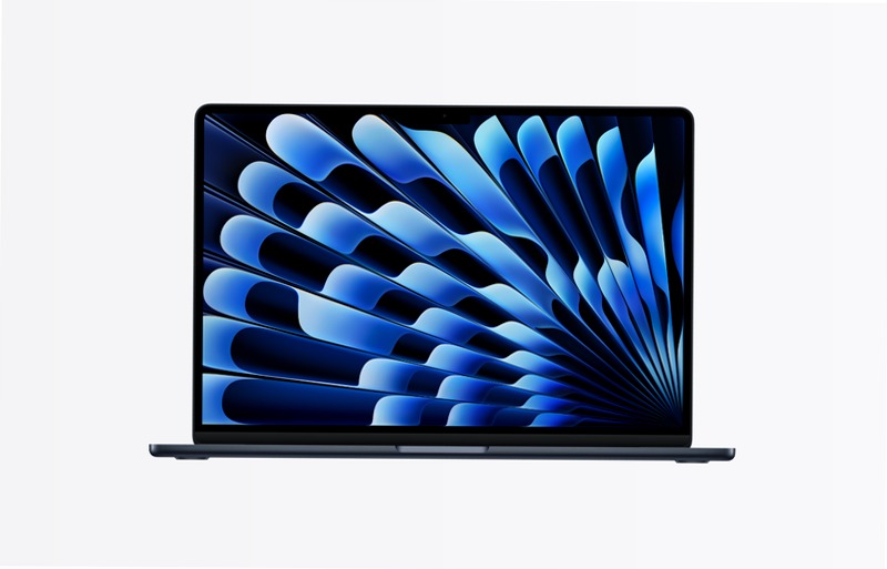 MacBook Air, 15 pollici, chip M5, CPU 10‑core, GPU 10-core, Mezzanotte, 32GB di memoria, 2TB di archiviazione