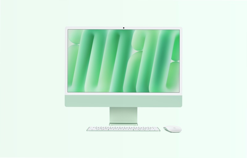 iMac, 24-pollici, M4 Chip, CPU 10‑core, GPU 10-core, Verde, Vetro nanotexture, Sostegno, 24GB di memoria, 512GB di archiviazione