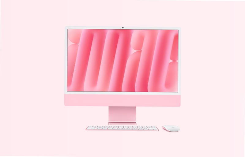 iMac, 24-pollici, M4 Chip, CPU 10‑core, GPU 10-core, Rosa, Vetro standard, Sostegno, 16GB di memoria, 512GB di archiviazione