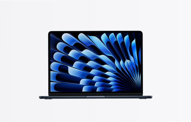 MacBook Air, 13", chip M5, CPU 10‑core, GPU 10-core, Mezzanotte, 24GB di memoria, 512GB di archiviazione