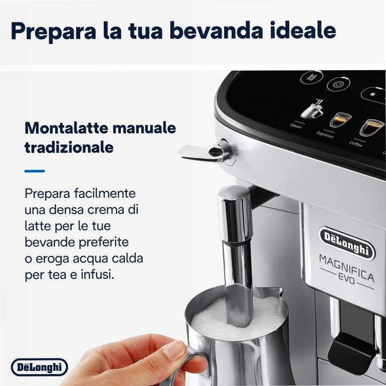 Macchina automatica per caffè Magnifica Evo ECAM292.33.SB Argento 15bar Chicchi