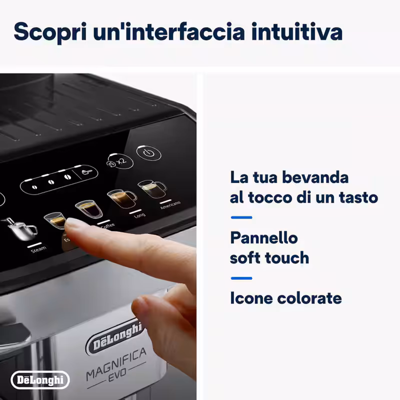 Macchina automatica per caffè Magnifica Evo ECAM292.33.SB Argento 15bar Chicchi