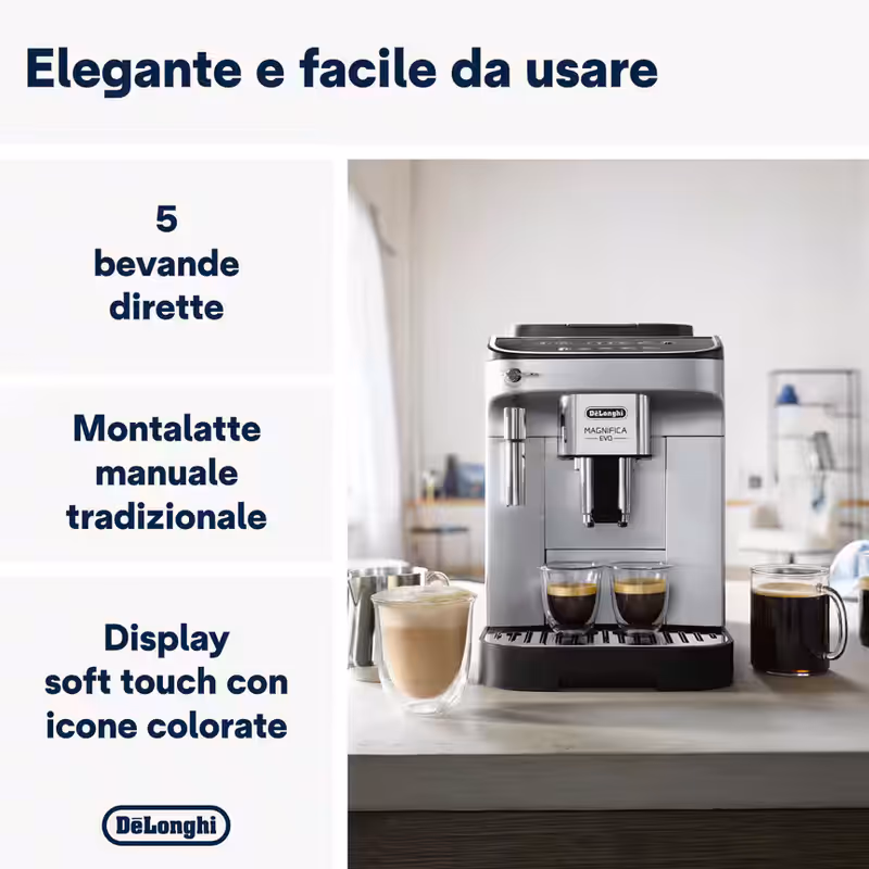 Macchina automatica per caffè Magnifica Evo ECAM292.33.SB Argento 15bar Chicchi