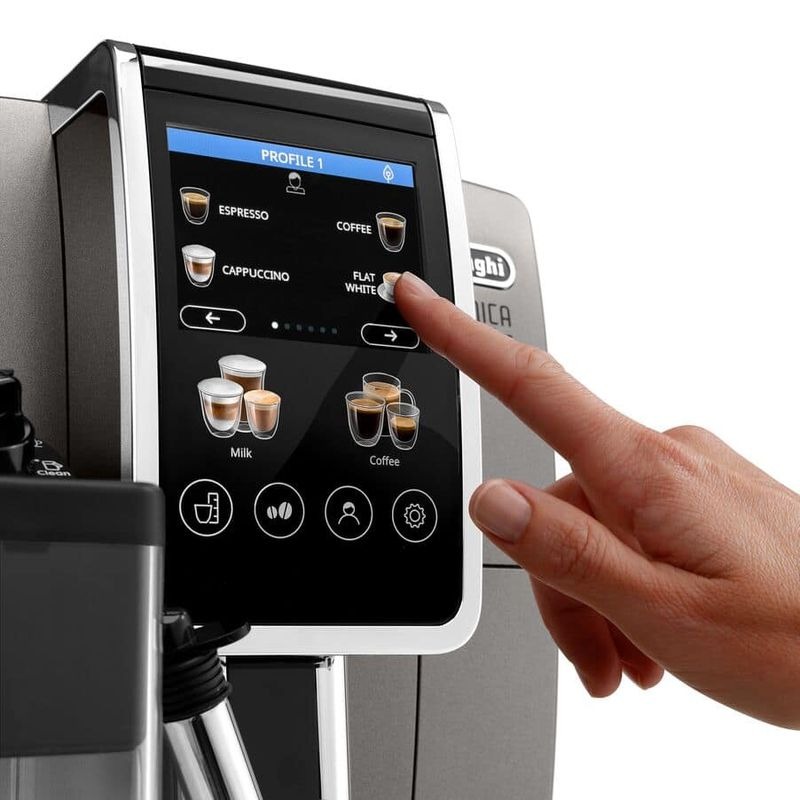 Macchina automatica per caffè Dinamica Plus ECAM380.95.TB Titanio 15bar Chicchi