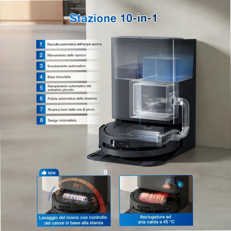 DEEBOT T80 OMNI Nero 63.6w