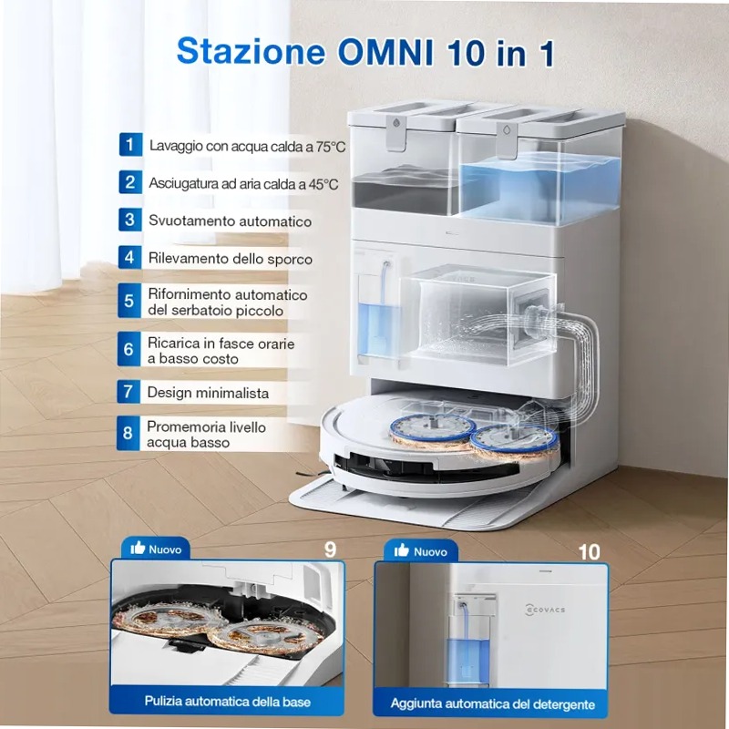 DEEBOT T50 PRO OMNI Bianco 63w