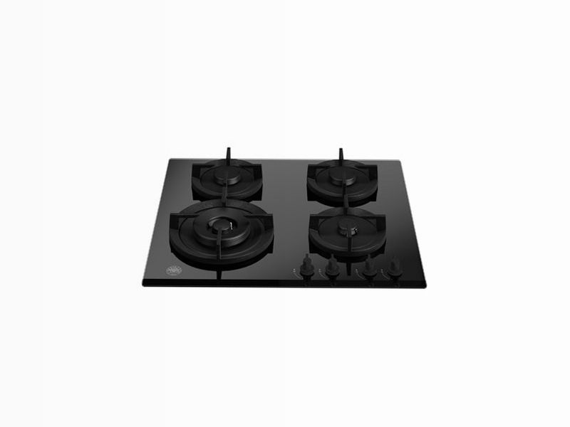 Piano Cottura Gas 60 cm Cristallo Wok Laterale Ghiaccio