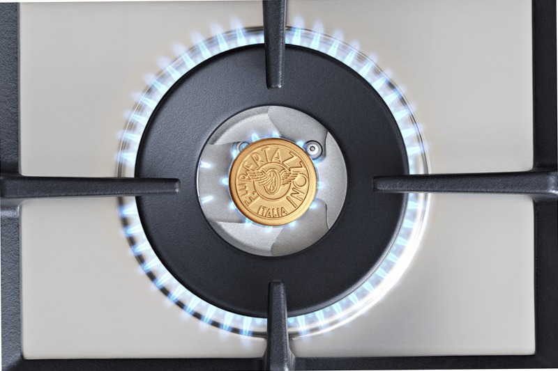 Piano Cottura Gas 90 cm con Dual Wok Centrale 5