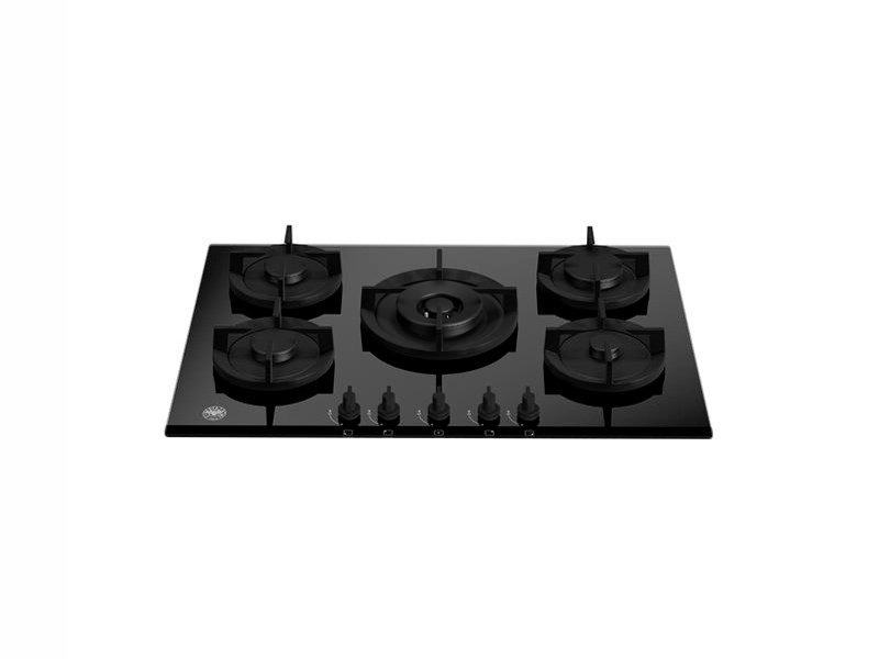 Piano Cottura Gas 75 cm Cristallo Wok Centrale Ghiaccio