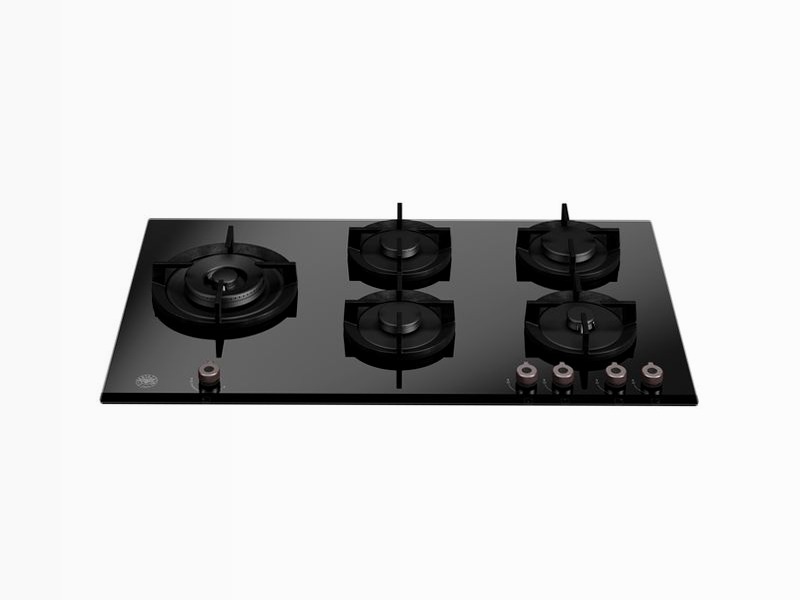 Piano Cottura Gas 90 cm Cristallo Wok Laterale Ghiaccio