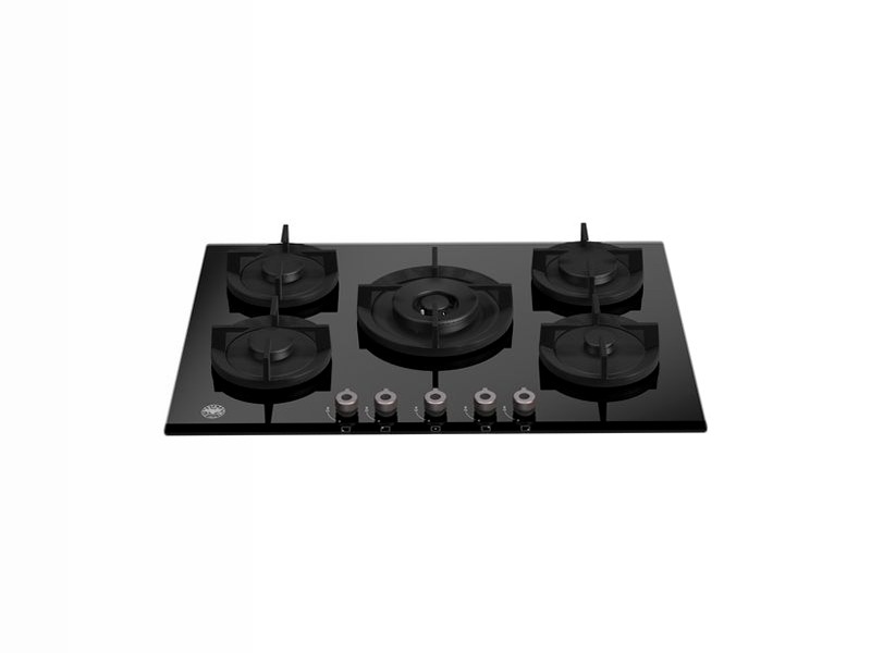 Piano Cottura Gas 75 cm Cristallo Wok Centrale Ghiaccio