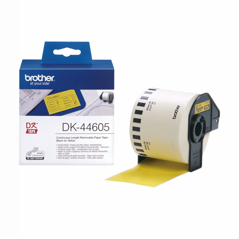 Etichette nero su giallo Brother DK-44605