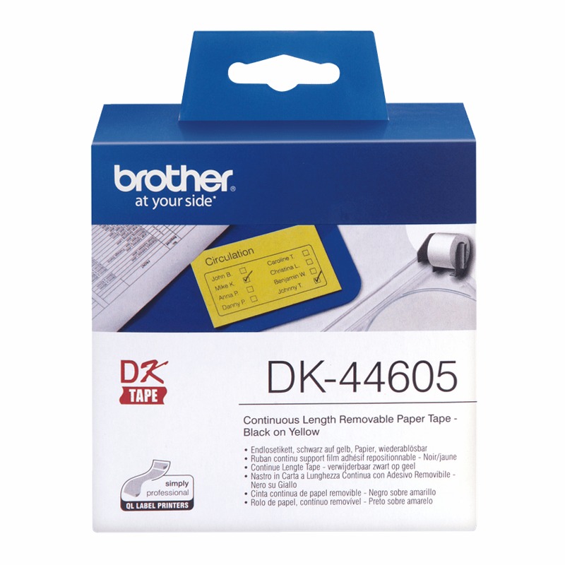 Etichette nero su giallo Brother DK-44605
