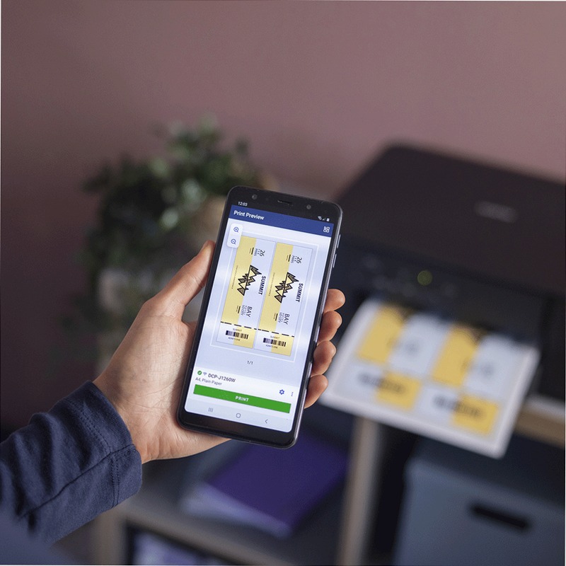 DCPJ1260W: Stampante Wi-Fi Compatta per Ufficio e Casa 150fogli Cartucce 16ppm