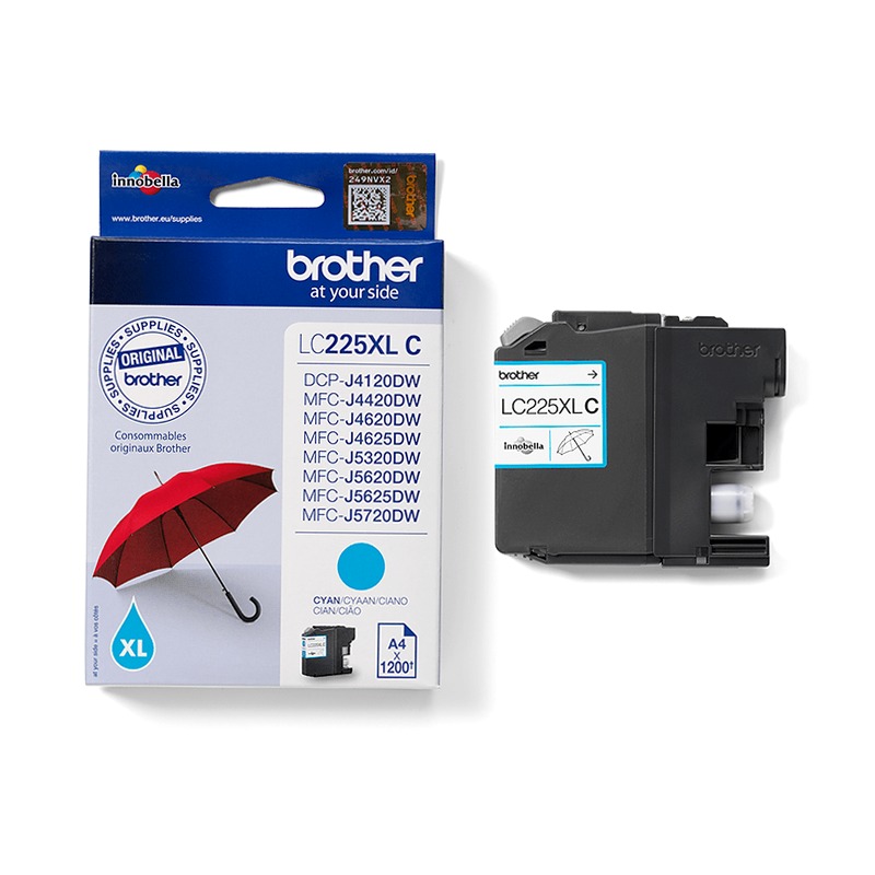 Cartuccia a getto d'inchiostro ciano Brother LC225XLC