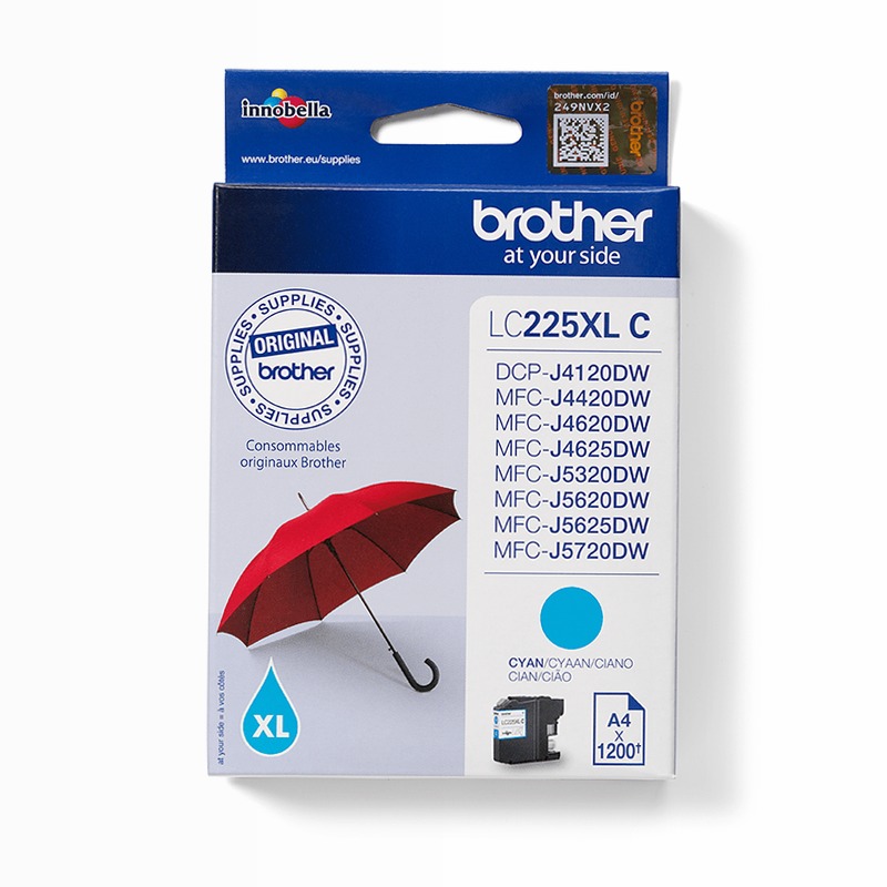 Cartuccia a getto d'inchiostro ciano Brother LC225XLC