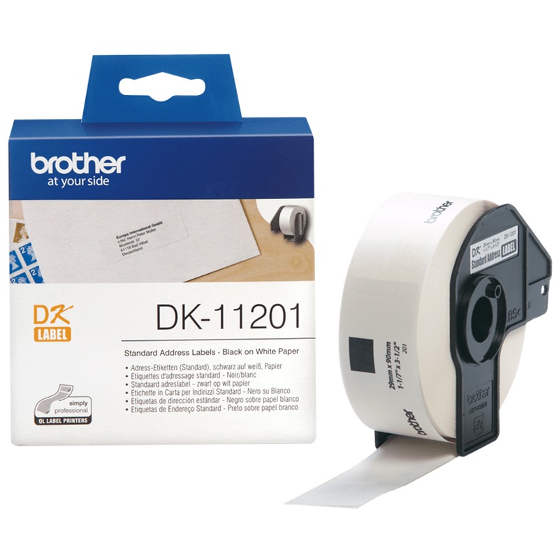 Etichette nero su bianco DK-11201