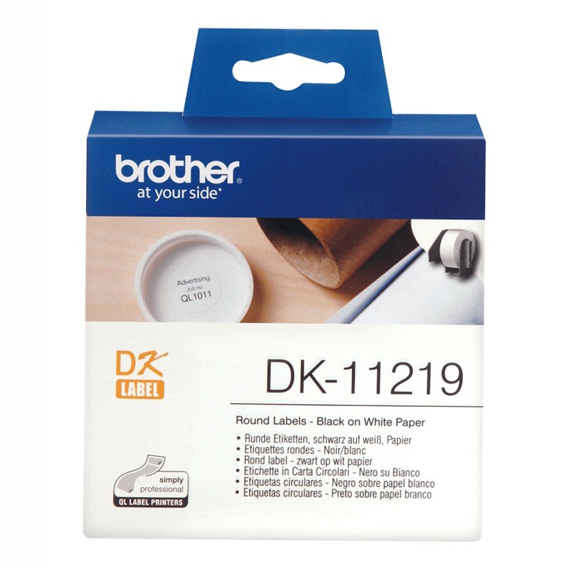 Etichette circolari nero su bianco DK11219