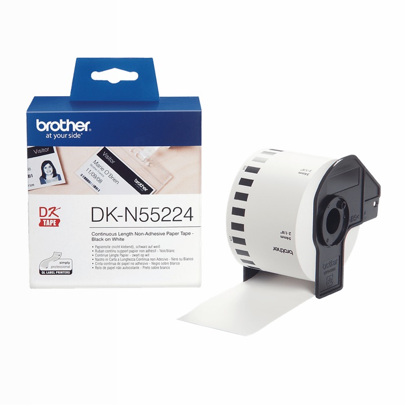 Nastro nero su bianco Brother DK-N55224