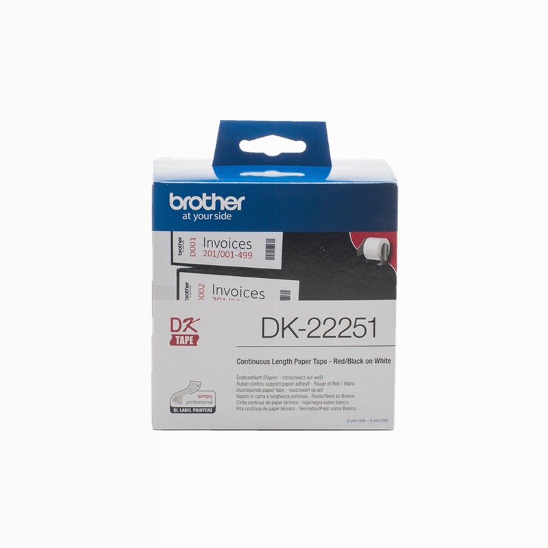 Etichette Brother DK22251 - Nero e Rosso su Bianco