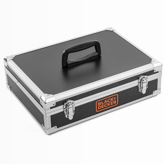 Trapano avvitatore a percussione a 2 velocità meccaniche con doppia batteria 18V in valigetta metallica premium con vano ripiano per accessoristica e utensili manuali comprensiva di set 32 accessori