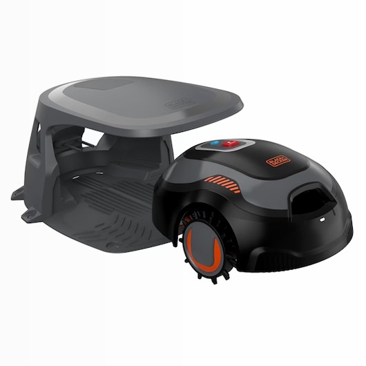 Robot rasaerba con sistema automatico di pulitura