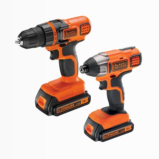 Trapano/Avvitatore 18V Litio + Avvitatore a impulsi 18V Litio | BLACK+DECKER