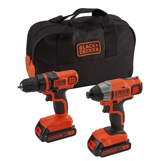 Trapano/Avvitatore 18V Litio + Avvitatore a impulsi 18V Litio | BLACK+DECKER
