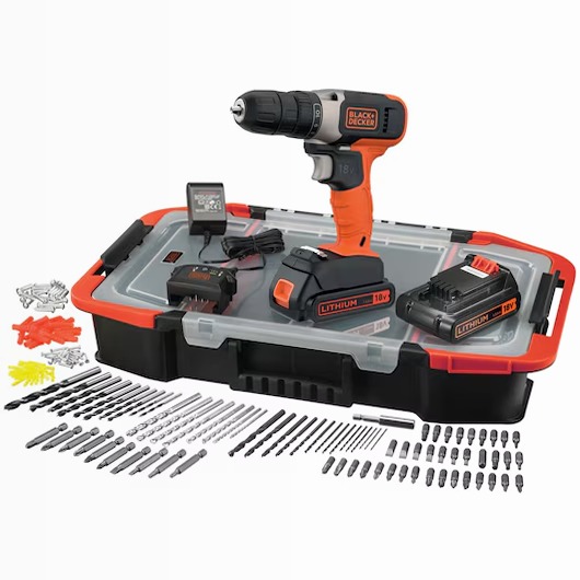 Trapano avvitatore a batteria 18V con 2 batterie da 1,5 Ah