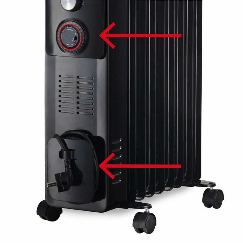 ARGOWARM BLACK TT 9 - Radiatore a Olio Minerale Nero