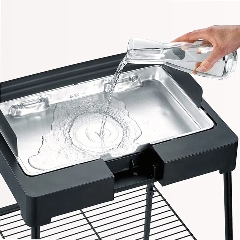 Barbecue elettrico con griglia in alluminio pressofuso, supporto e ripiano - Severin