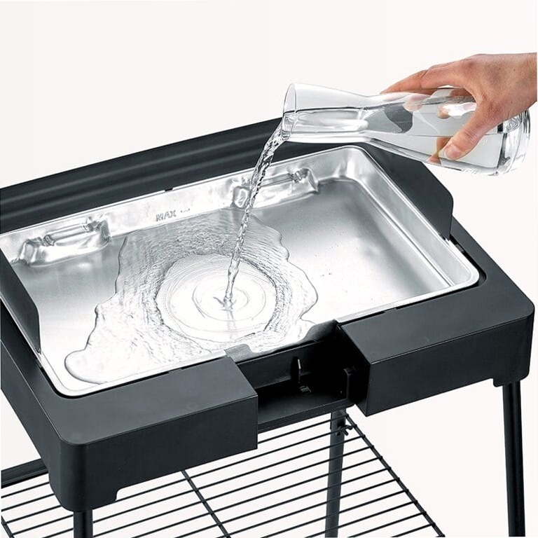 Barbecue elettrico con griglia in alluminio pressofuso, supporto e ripiano - Severin