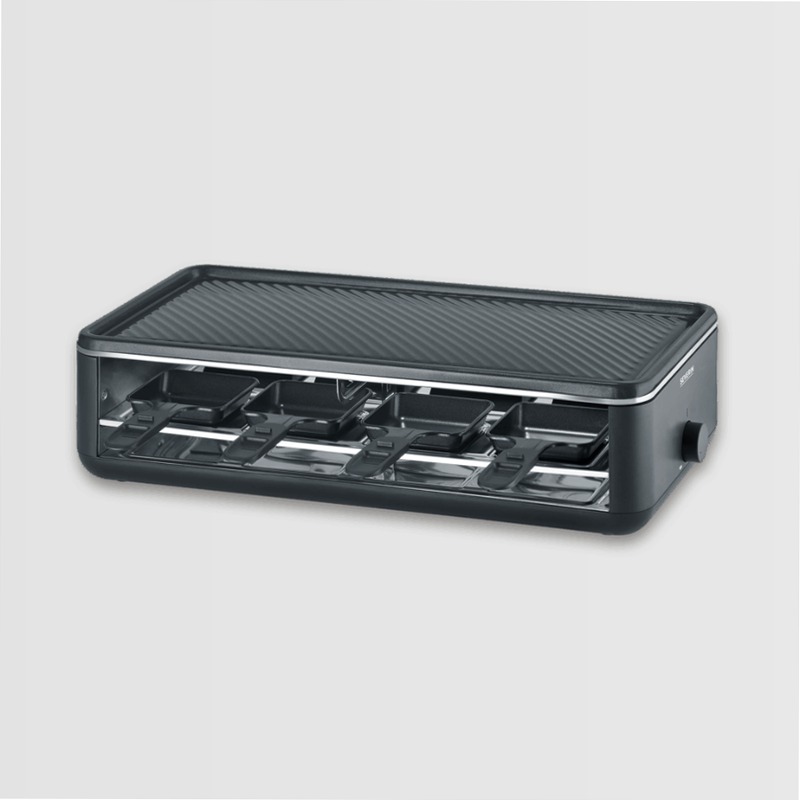 Black Line Lite Raclette-Grill mit Grillplatte - Severin Nero