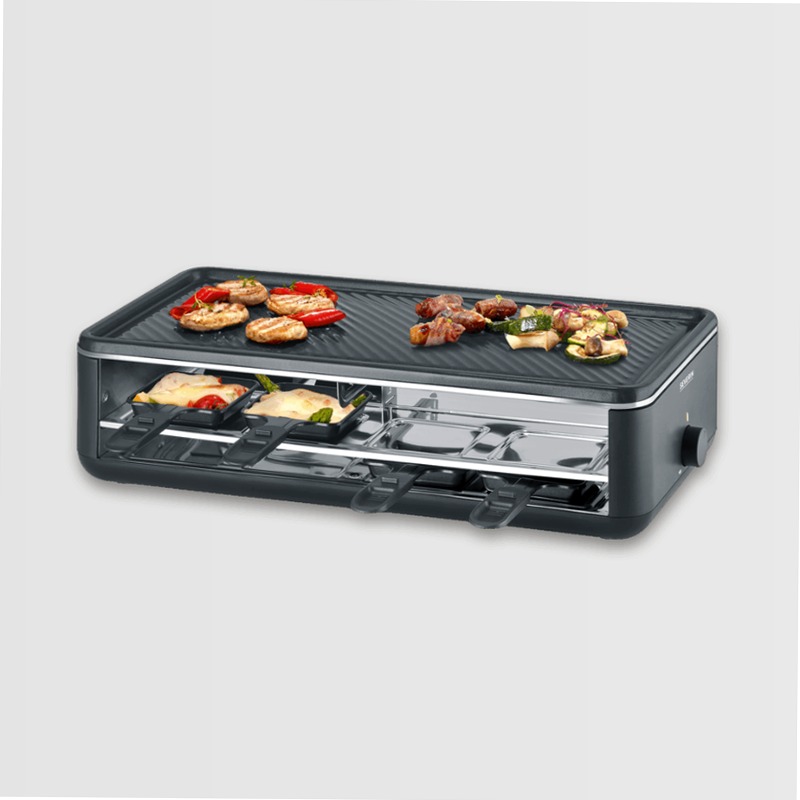 Black Line Lite Raclette-Grill mit Grillplatte - Severin Nero