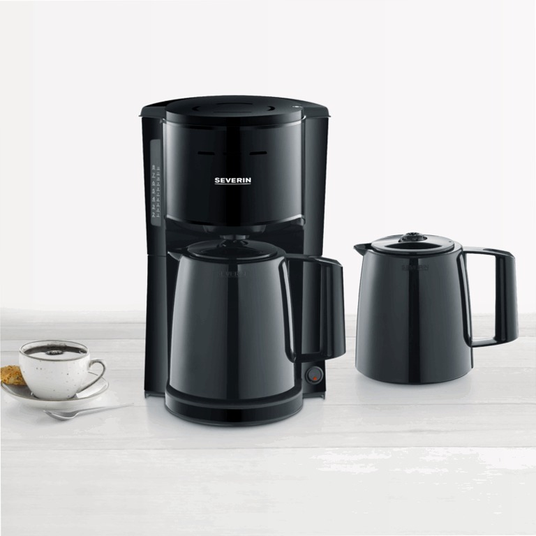 Caffettiera a filtro con 2 termos caraffe - Severin Nero