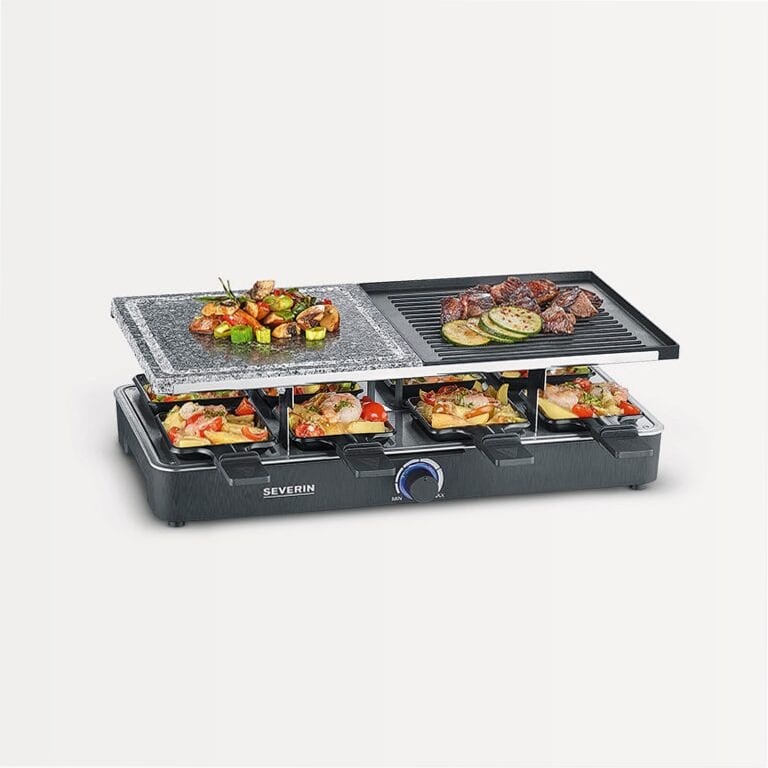 Griglia raclette con pietra naturale Nero
