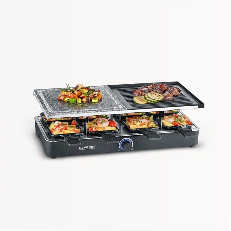 Griglia raclette con pietra naturale Nero